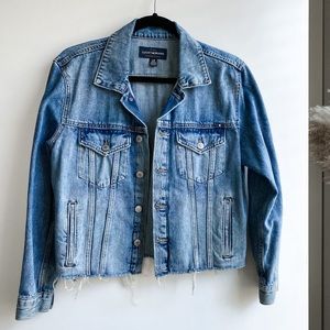 Lucky Brand Cropped Distressed Denim Jacket